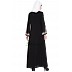 Front open embroidery abaya- Black Front open embroidery abaya- Black